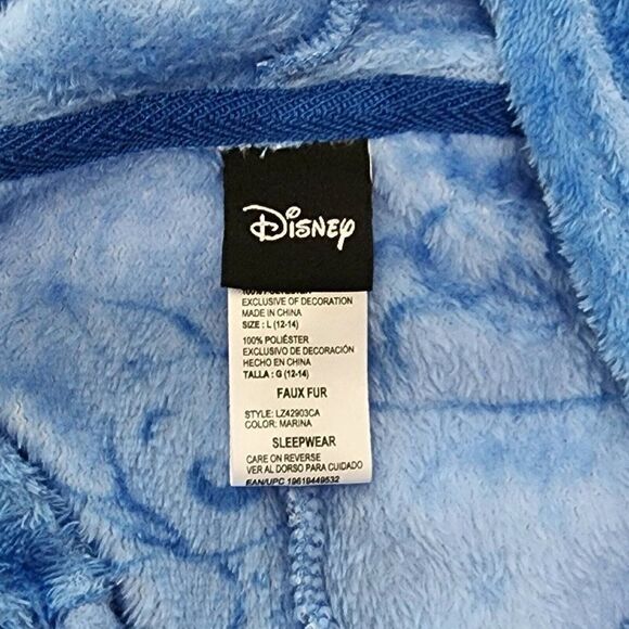Disney Women's Size L (12/14) Stitch Character Hooded Fleece Body Suit Sleepwear - Picture 6 of 8